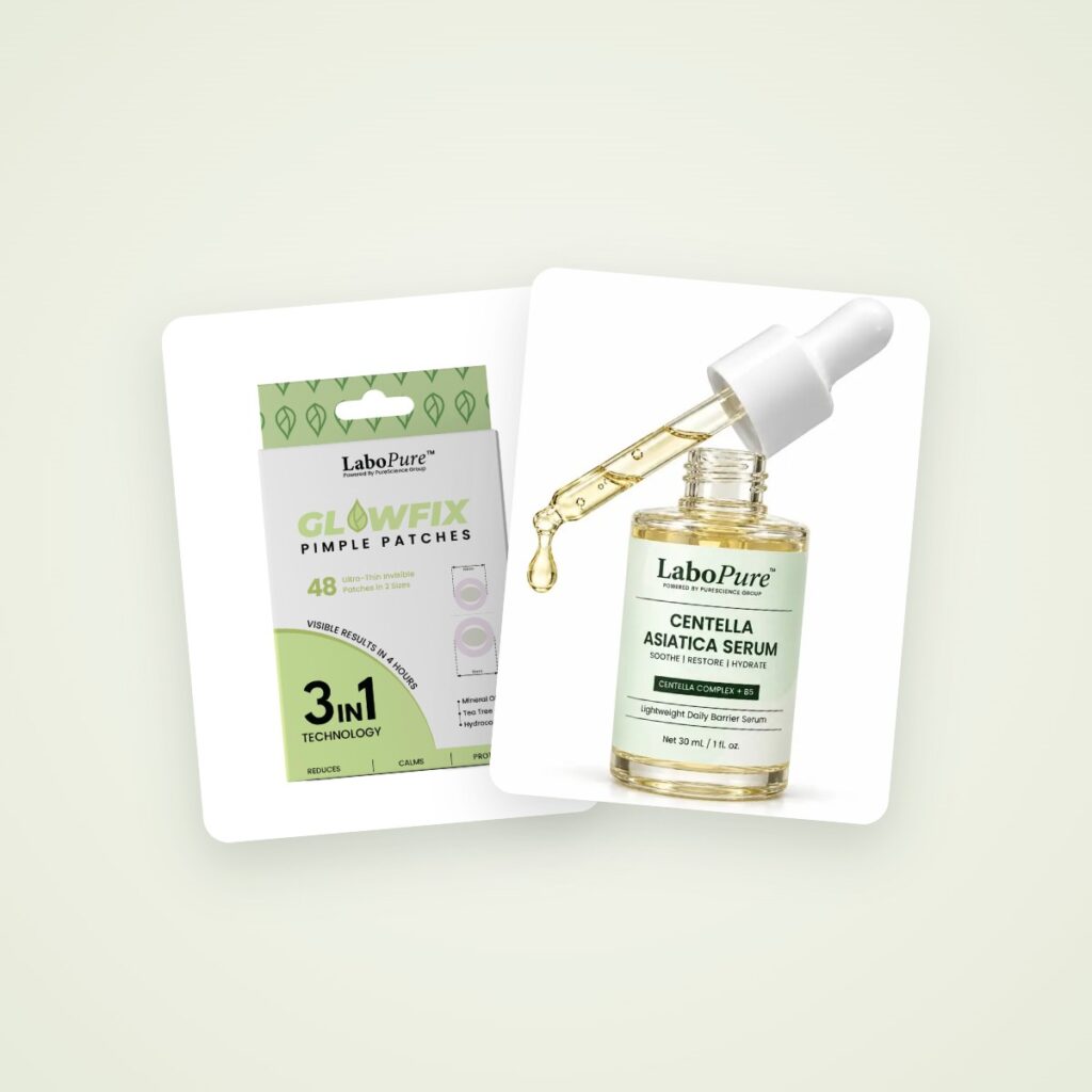 LaboPure Clear Skin Ritual: GlowFix Pimple Patches and Centella Asiatica Serum