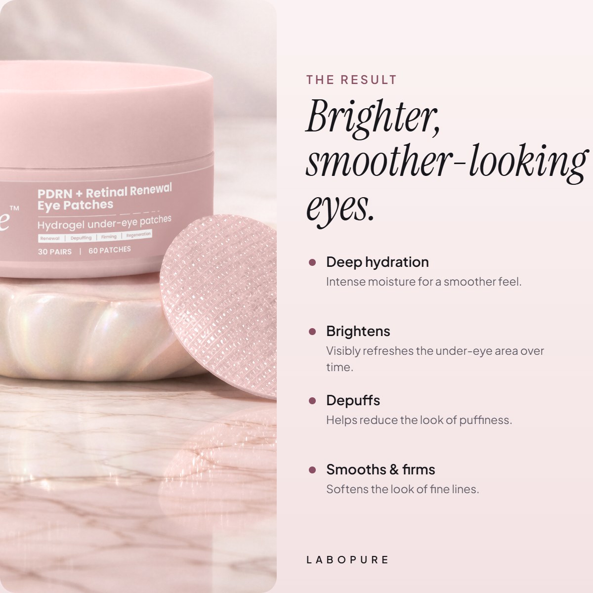 Brighter, smoother-looking eyes with LaboPure eye patches